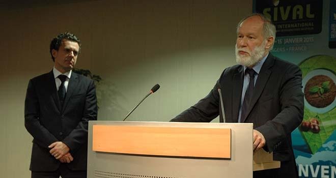 Christophe Béchu, maire d'Angers (à gauche) et Bruno Dupont, président du Sival, lors de l'inauguration de l'édition 2015. Photo: DR