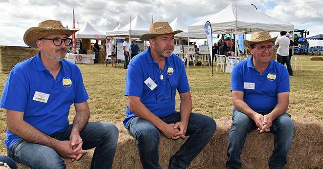 Christophe Prouteau, Christophe Pasquier et Jérôme Souchet, les organisateurs du Salon PBS à Saint-Aubin-le-Cloud, le 9 juin 2022. Photo : O.Lévêque/Pixel6TM