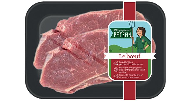 La marque « L’Engagement paysan » concerne les viandes de bœuf, de veau et d'agneau. © Unicor 