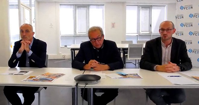 Marc Morellato, Gérard Poyer et Antoine Pissier ont présenté le livre blanc de la FC2A à la presse le 19 mai. Photo : DR
