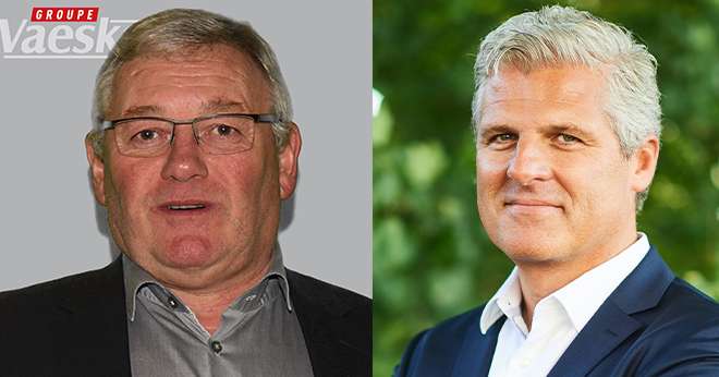 Jean-Jacques Vaesken, président du groupe Vaesken, et Niek Depoorter, Business Unit Director Agri & Horti chez Arvesta annoncent la collaboration entre Vaesken et Arvesta. CP : DR