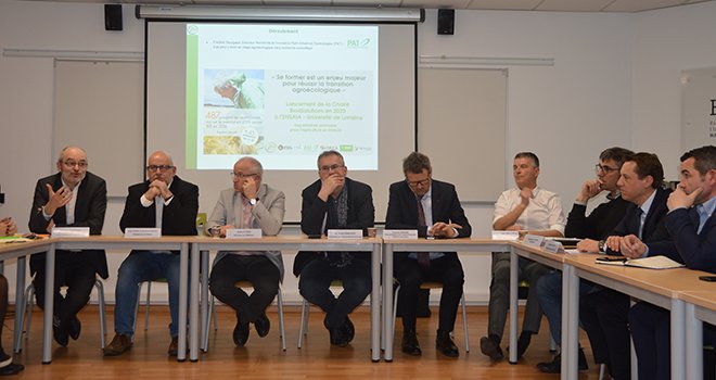  L’ensemble des partenaires, académiques et industriels, de la chaire Bio4Solutions était réuni le 14 janvier au sein de l’Ensaia pour son lancement officiel. © H.Flamant/Terroir Est