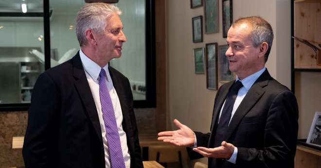 Jean-Luc Jonet, le directeur général de Vivescia Agriculture (à gauche), et Olivier Miaux, le gérant de Vivescia Industries, font partie de la nouvelle équipe de Vivescia et ont annoncé un chiffre d'affaires de 3,38 milliards d’euros en 2019. CP : Vivescia  