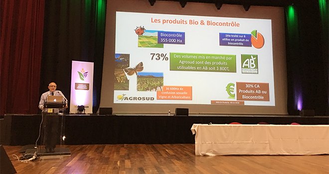 La part des produits utilisables en AB ou de biocontrôle représente aujourd’hui 30 % du CA des entreprises d’Agrosud. CP : A.Bressolier/Pixel6TM