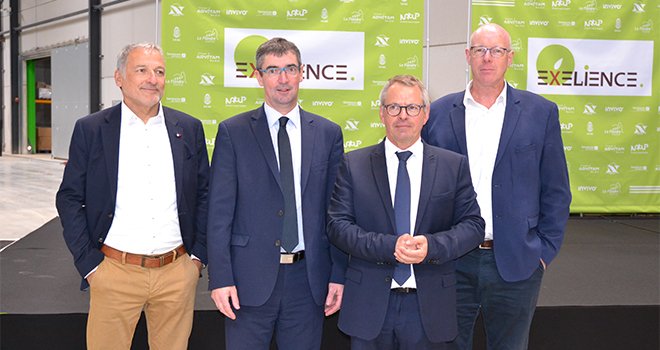 Les dirigeants du groupe Advitam, Natup, Noriap et Semences de France ont inauguré la nouvelle station de semences Exelience située à Avesnes-lès-Bapaume (62). Photo : S.Bot/ATC 