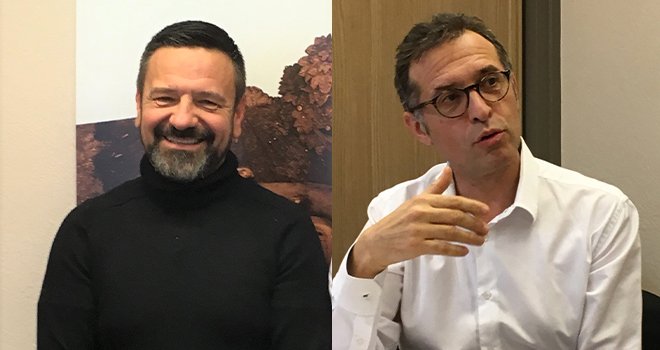 Jean-Yves Colomb (président de la coopérative Dauphinoise) et Georges Boixo (directeur) vont mettre au vote la fusion avec Terre d’Alliances en 2020. CP : DR