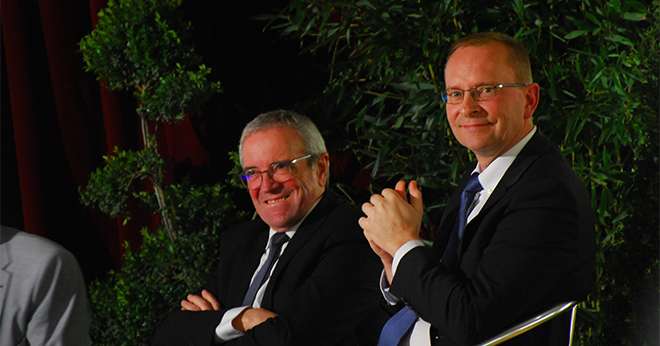 David Totel (à droite) prend la suite de Patrick Mailliard (à gauche) à la direction de Novagrain, de La Champagne Coligny et d'Efigrain Sezanne.