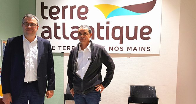 Christian Cordonnier, directeur de Terre Atlantique, et Jean-Yves Moizant, le président, lors du point presse le 23 novembre 2018. Photo S.Favre/Pixel Image