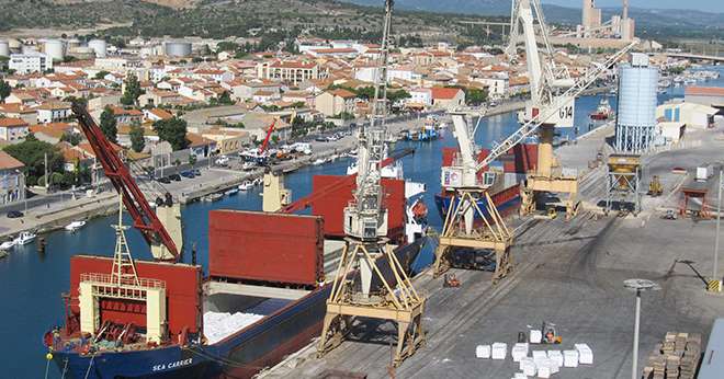 Seuls 20% de la collecte d’Arterris  sont exportés par voie maritime  via Port-la-Nouvelle. Photo : DR