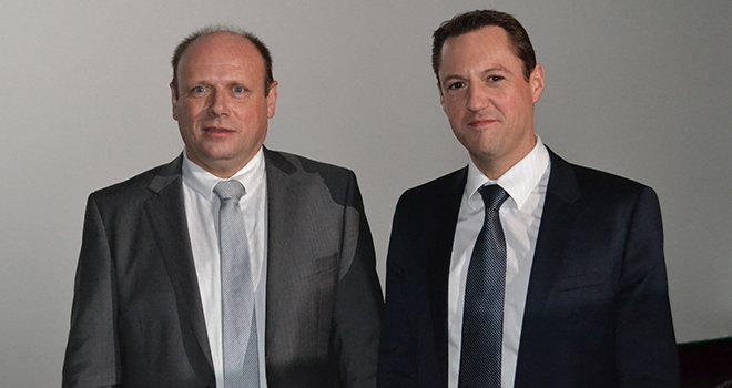 Christian Sondag (à gauche) et Alexandre Raguet, respectivement président et directeur général du groupe Lorca ont présenté le bilan de 2016-2017 lors de l'AG du 05/12. © Claire Lamy / Pixel Image