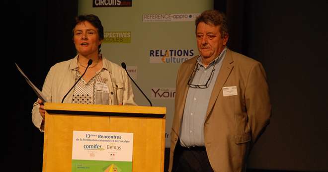 Les coprésidents du Comifer-Gemas, Christine Le Souder d’Arvalis-Institut du végétal et François Servain du LDAR se sont félicités du succès des 13e rencontres Comifer-Gemas . ©P.Lévêque/Pixel Image