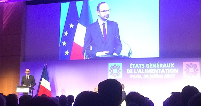 Edouard Philippe, Premier Ministre, ouvre les États généraux de l'alimentation. © H. Sauvage/Pixel Image