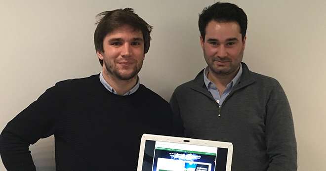 Pierre-Antoine Foreau et Vincent Guilhem de Pothuau présentent leur offre de négoce digital. Photo: A.Lavoisier/Pixel image