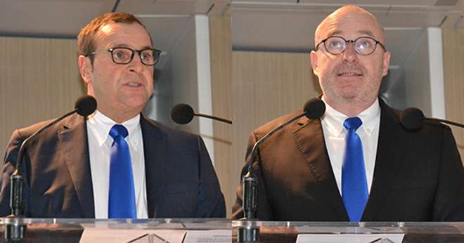 L’objectif exprimé par Francis Hennebert (à gauche) et Didier Vereecke, respectivement président et directeur de La Flandre, est d’avoir un outil commun en 2018 qui facilitera les échanges avec Noriap. Photos : S.Bot/Pixel image