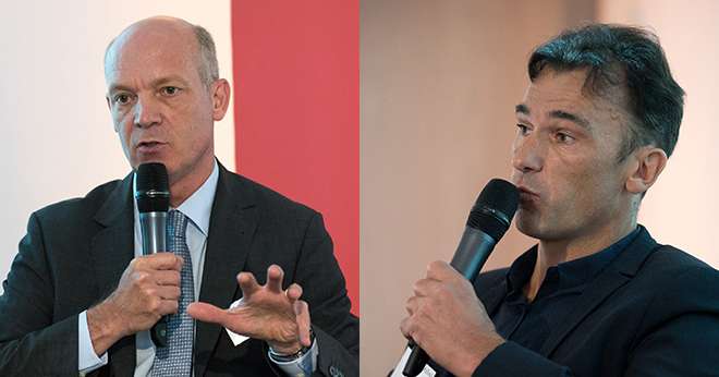 Pascal Viné, délégué général de Coop de France, et Olivier Joreau, directeur général adjoint de la Cavac, répondent à cette question : Faut-il un label national coopératif ? Photo : S.d'Halloy