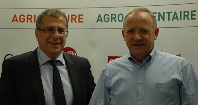Dominique Ciccone, directeur général de Triskalia, et Georges Galardon, président du groupe. Photo : D. Bodiou/Pixel image