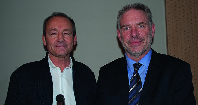 Thierry Blanchard, président de Sud céréales, et Jacques Logie, directeur de Sud céréales et Arterris. Photo : M. Stoyanov / Pixel image