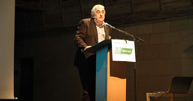 Éric Schlusselhuber, directeur marketing au Groupe Triangle, lors du 21e congrès de Négoce Ouest. © O.Lévêque/Pixel Image