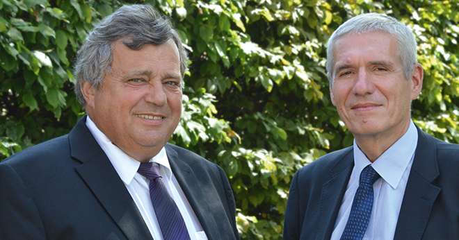  Jean-Yves Foucault, président (à gauche) et Daniel Chéron, directeur de Limagrain