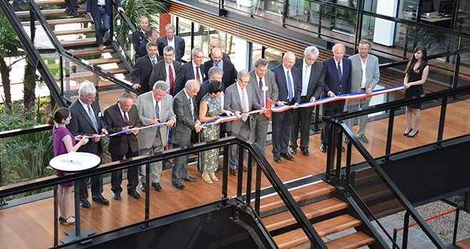 L'inauguration officielle du nouveau siège social de Limagrain a eu lieu vendredi 13 juin 2014. Photo: Photothèque Limagrain/Vincent Bouchet