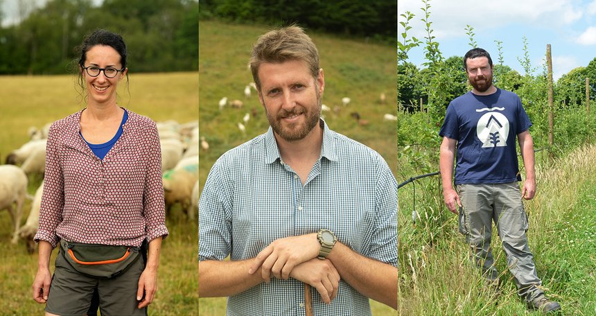Laurence Gauthier, Guillaume Ryckbosch et Alexis Chevallier font partie des dix finalistes du concours Graines d’Agriculteurs. ©Terres et Vignes Production.