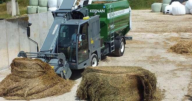 La nouvelle mélangeuse distributrice MécaFibre SP de Keenan se caractérise par sa grande vitesse de chargement. Photo : A.Humbertclaude/La Vie Agricole de la Meuse