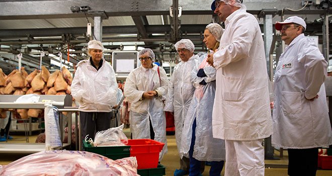 La mission commune d'information du Sénat sur la filière viande s'est déplacée à Rungis le 20 juin. Crédit photo : ©Sénat/S.Benromdhane