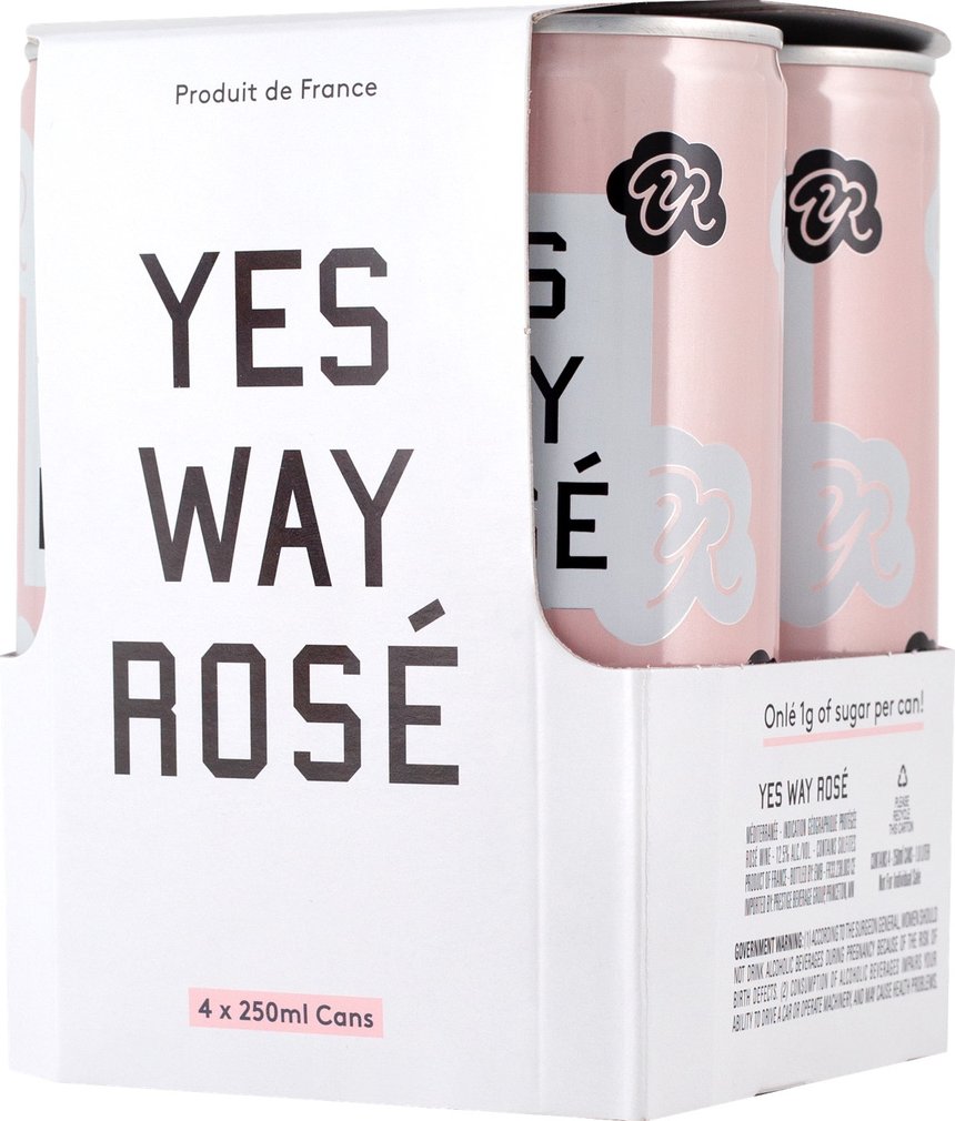 Le négociant américain  Yes We Rosé propose  du rosé français en canette. Le pack de 4 est vendu 16,99 $ aux États-Unis. Ce conditionnement  par 4 va être proposé par  de nombreux opérateurs.