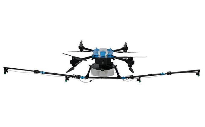Le drone de pulvérisation Hercules 20 peut couvrir  une surface de 1,8 hectare en 10 minutes. Photo : Drone Volt