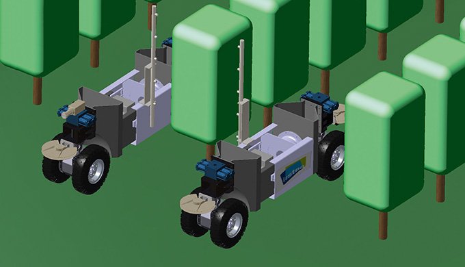 Principe du système multi-robot pour la pulvérisation (schéma de conception). Crédit : Irstea