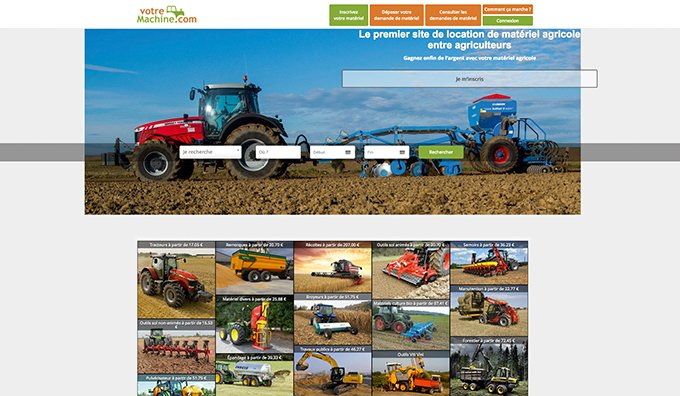Le site de location votremachine.com a été imaginé par Jean-Michel Lamothe, agriculteur landais, et deux acolytes. Le site a  une excellente assise dans  le grand Sud-Ouest. 