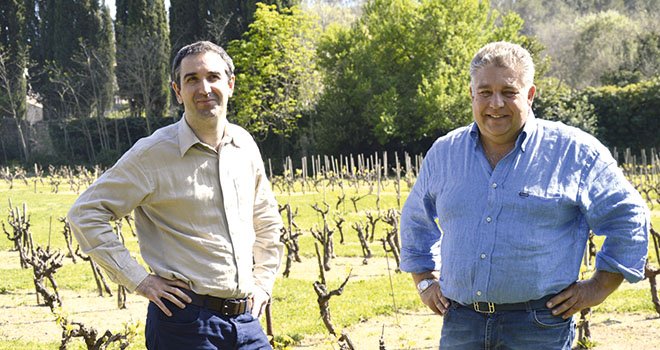 De gauche à droite, Nicolas Garcia et Éric Pastorino, respectivement directeur  et président du syndicat  des côtes-de-provence. Photo : L.Rubio/Pixel Image