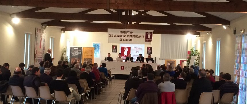 La Fédération des Vignerons Indépendants de Gironde a tenu son assemblée générale annuelle le 9 février 2016.  Photo : VIF Gironde
