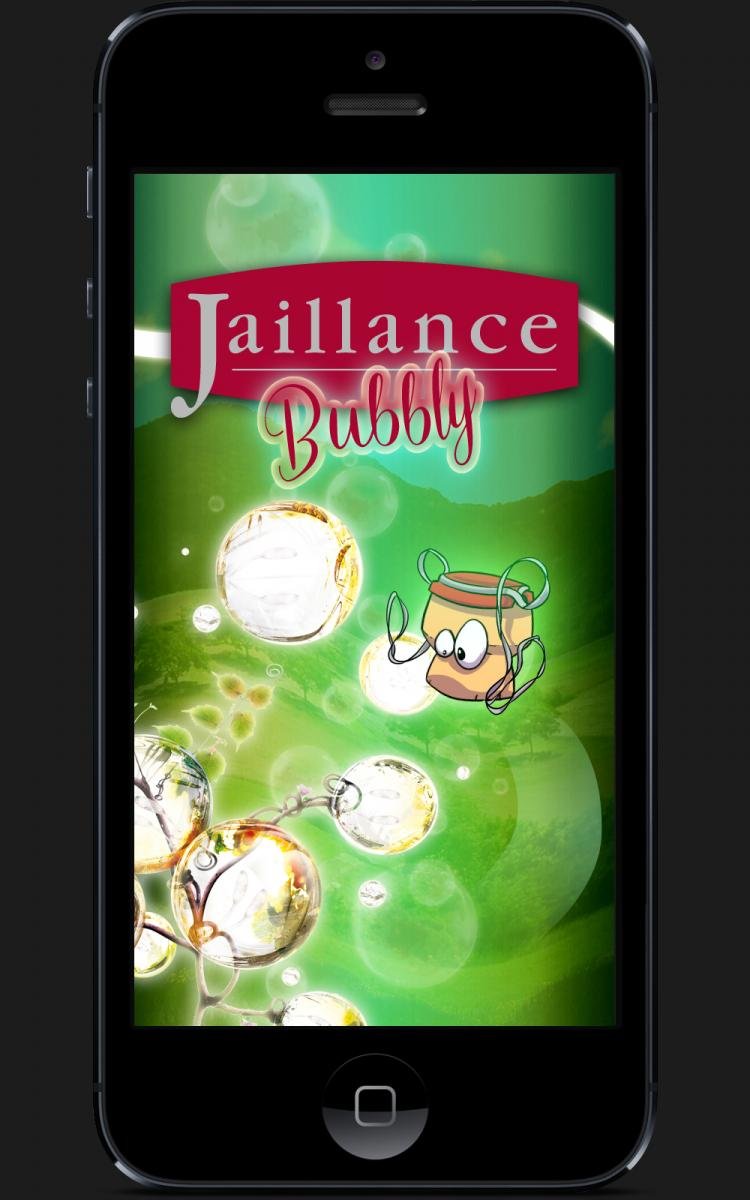 Ecran d'accueil de l'appli Bubbly de Jaillance