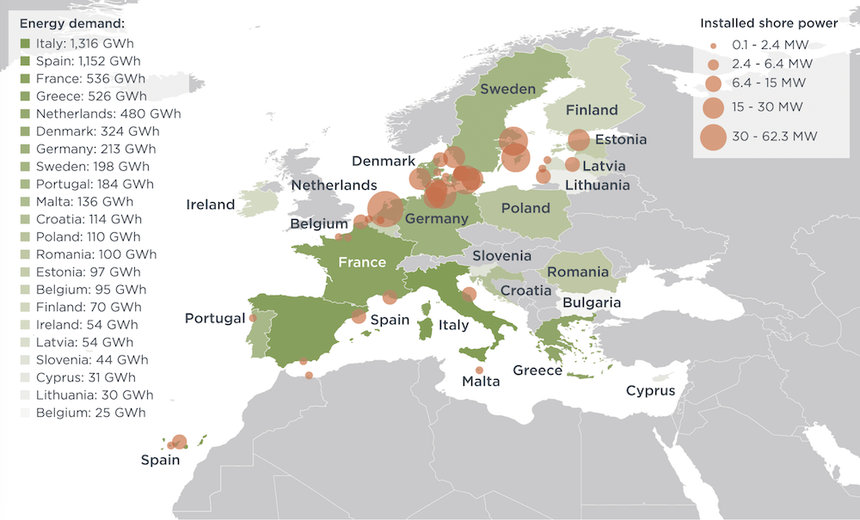 Demande d'énergie à quai des navires par État membre de l'UE