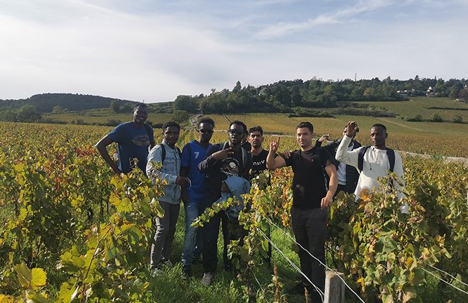 Un dispositif sur-mesure de formation d’« ouvrier viticole » a été mis en place à la MFR pour les bénéficiaires d'une protection internationale. Photo : MFR de Grandchamp