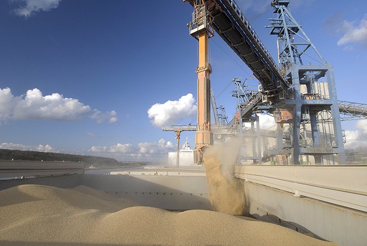 Port de Rouensilo Senalia, chargement de blé sur cargo Panamax.