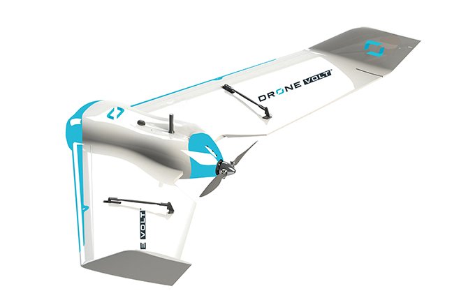 La DV Wing, aile volante dédiée à l’agriculture de précision. © Drone Volt