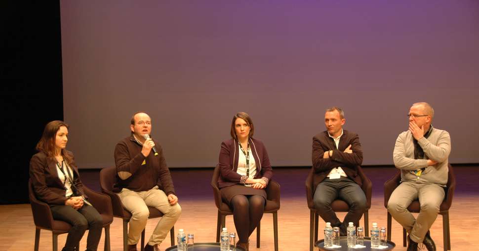 Diana Pocaznoi (BASF), Olivier Cor (Lallemand Plant Care), Aline Brutel (Biovitis), Emmanuel Pajot (Agrauxine) ont présenté leurs solutions de biocontrôle. 