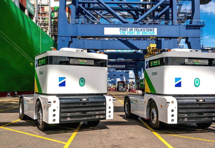 Autonomous tractors arrive at the port of Felixstowe (UK).