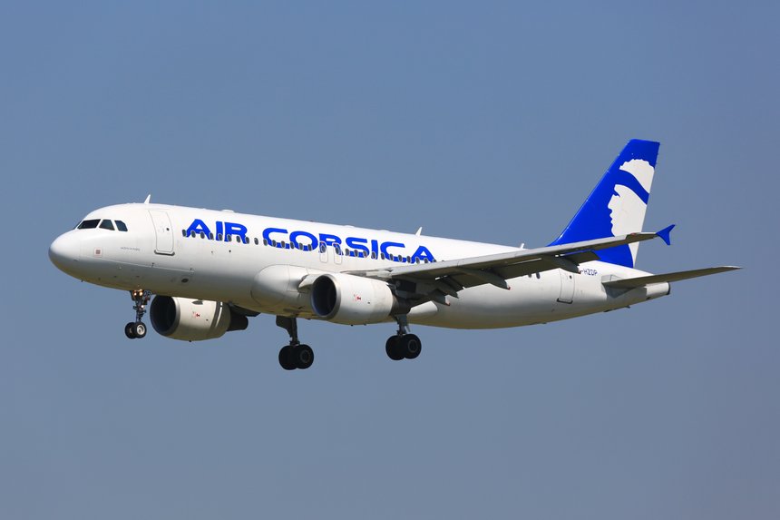 Air Corsica Airbus A320 airplane Charleroi airport in Belgium