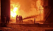 RUSSIA-UKRAINE-CONFLICT-OIL-FIRE