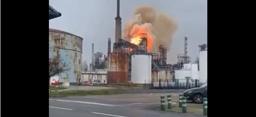 Un incendie à la raffinerie Esso-ExxonMobil de Por