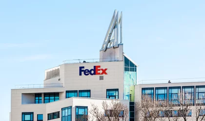 FedEx Corporation brand logo on office building
