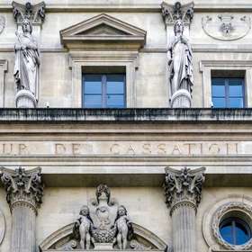 Official building of Cour de Cassation (Court of Cassation) in Paris - France