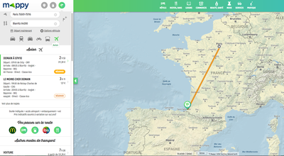 Mappy propose la réservation de billets d’avion 