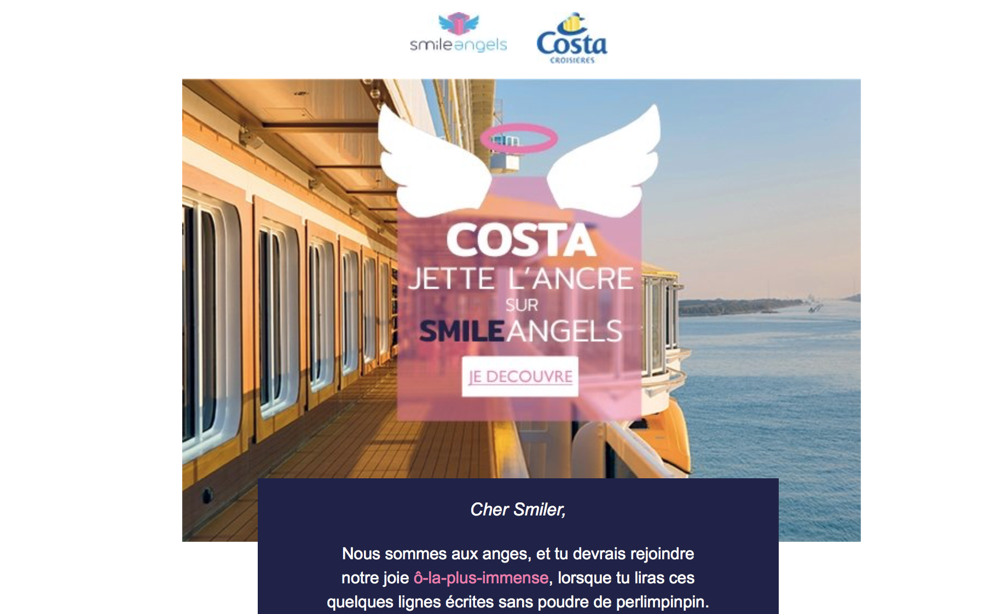 Exclusif : Smile Angels embarque Costa Croisières 