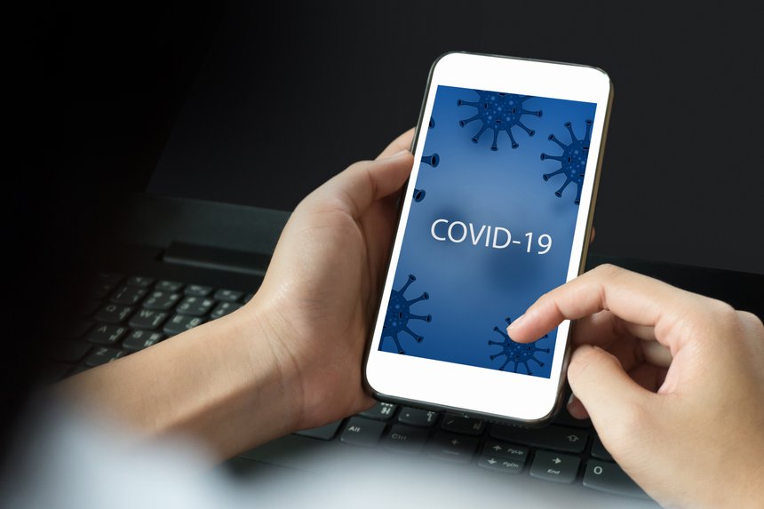Stay home save lives Pandemic Coronavirus 2019 or Covid-19 social media campaign background concept. Mockup phone.