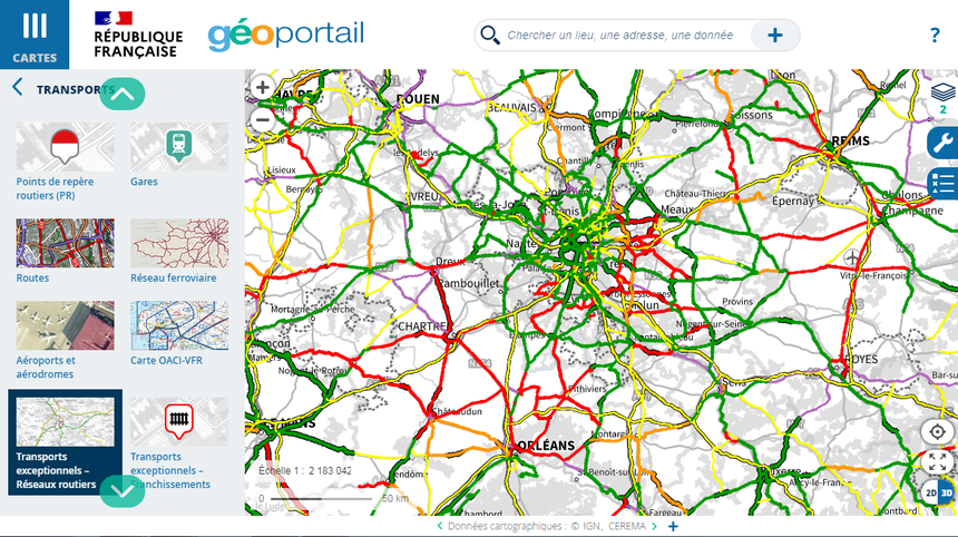 Transports Exceptionnels Une Cartographie Numerique Gratuite A Disposition Actu Transport Logistique Fr